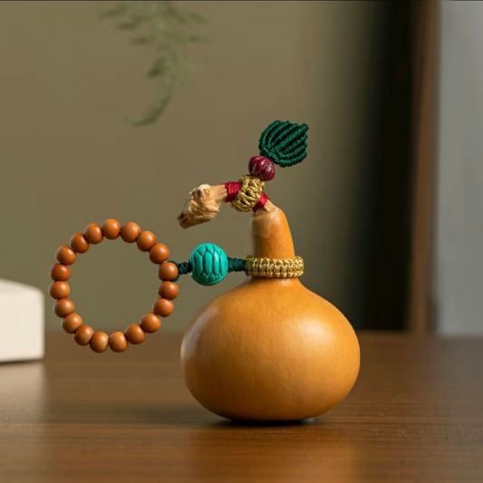 Hand - crafted Natural Gourd Hand - Twist with Phoenix Eye Bodhi Beads